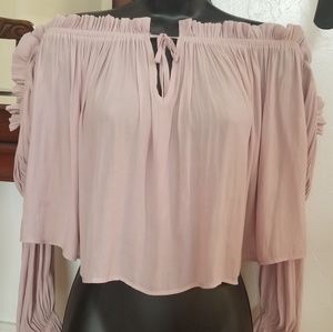 Womens Off the Shoulder Sleeved Top